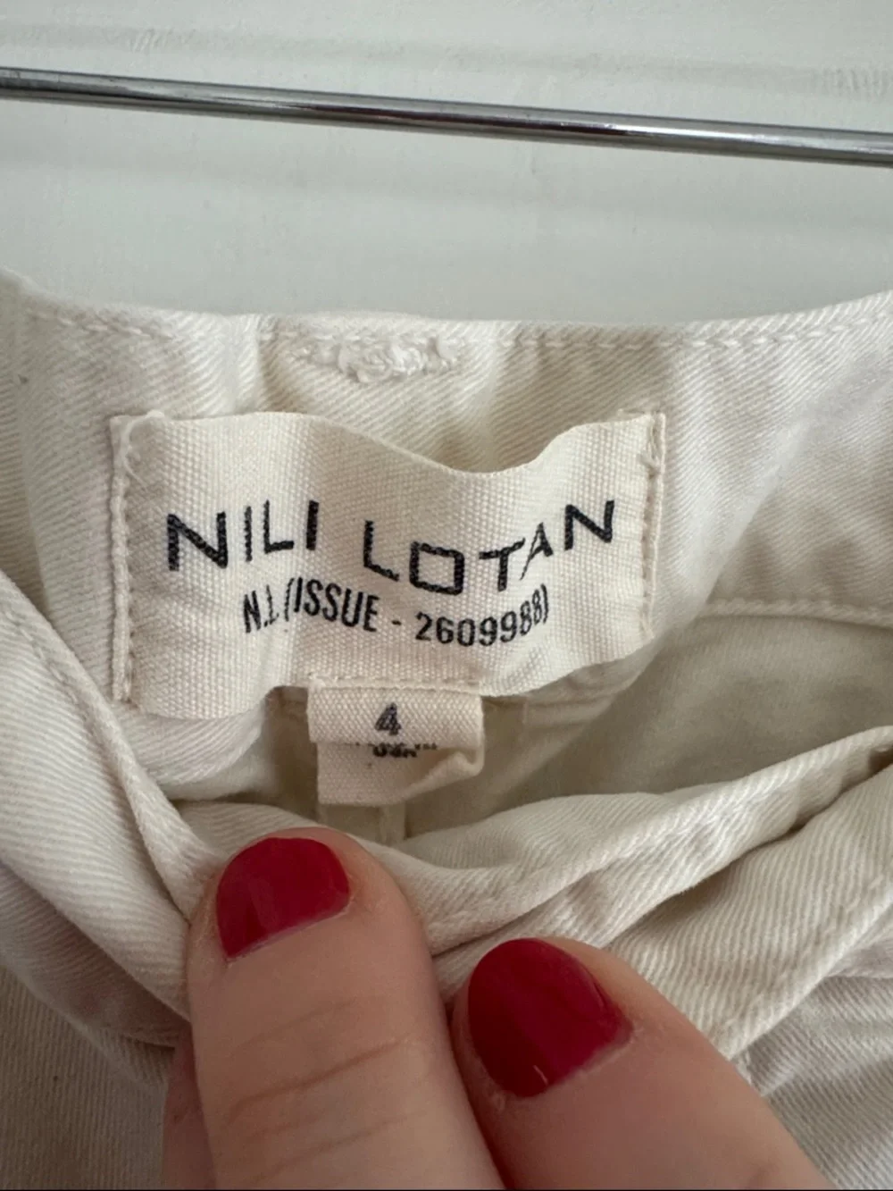 Nili Lotan Cream Wide-Leg Utility Pants - Picture 2 of 6